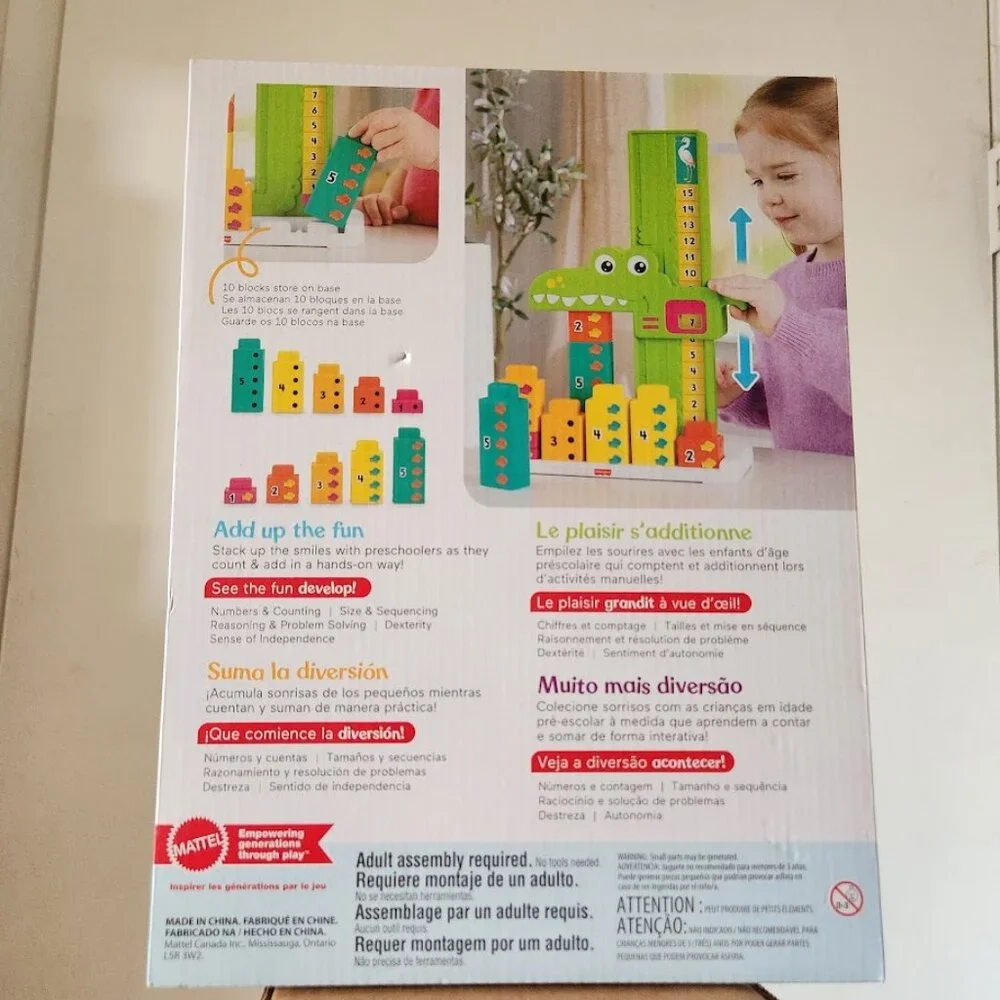 NEW Fisher-Price Alligator Counting Activity with 10 Stacking Blocks Preschool L